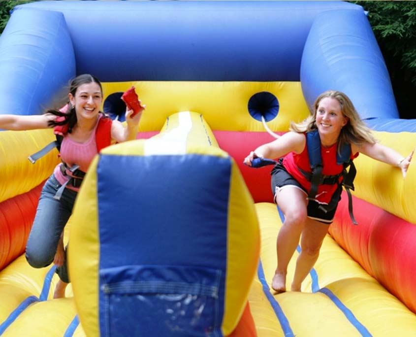 fun fair Bungee run safety Sign 2019 design bouncy castle Inflatable Slide 